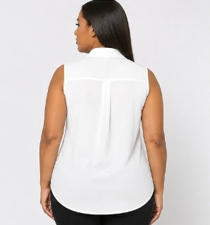 Sleeveless button up blouse
