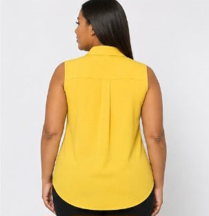 Sleeveless button up blouse